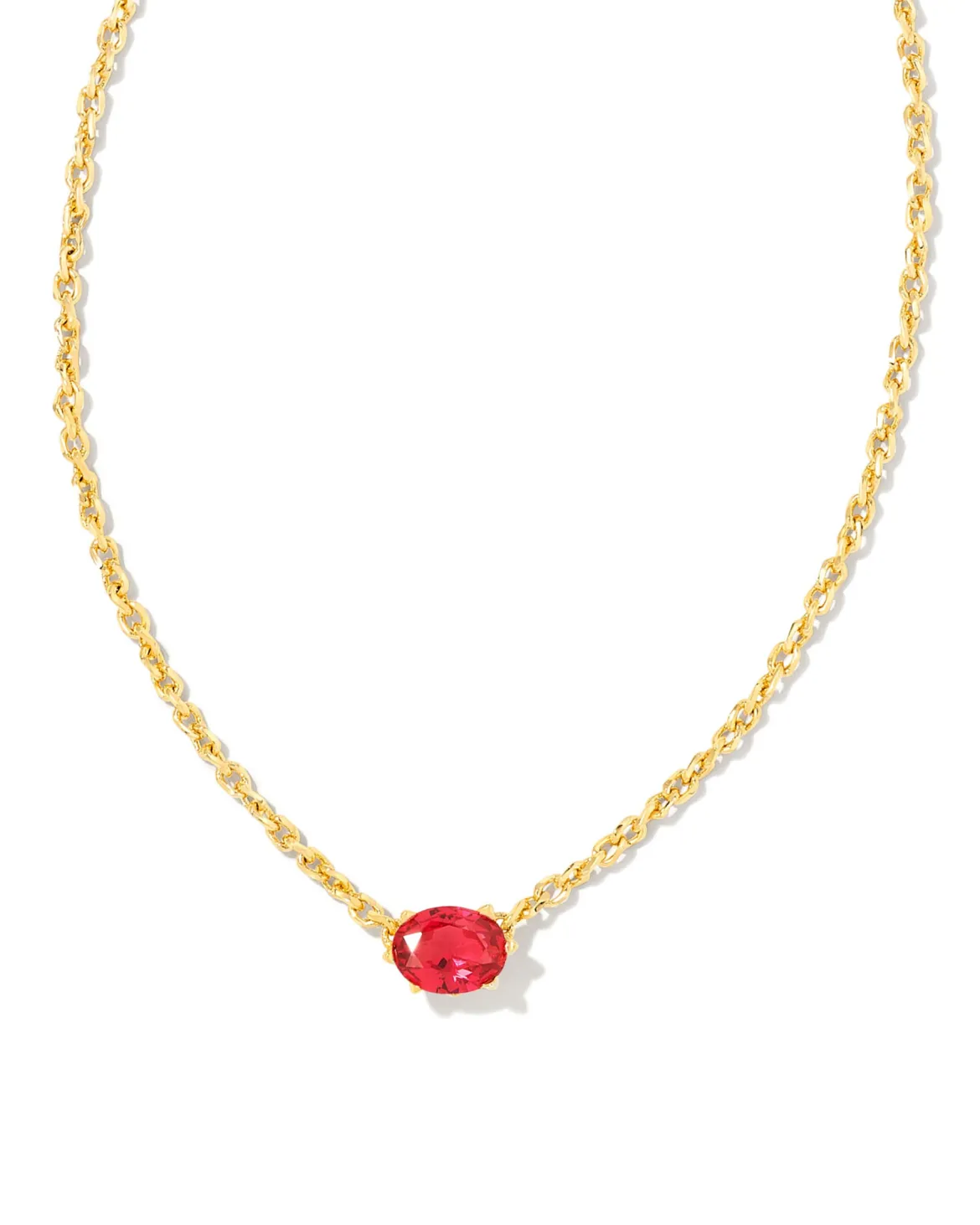 Cailin Gold Pendant Necklace in Red Crystal