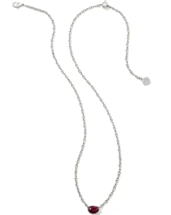 Cailin Silver Pendant Necklace in Burgundy Crystal