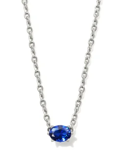 Cailin Silver Pendant Necklace in Blue Crystal