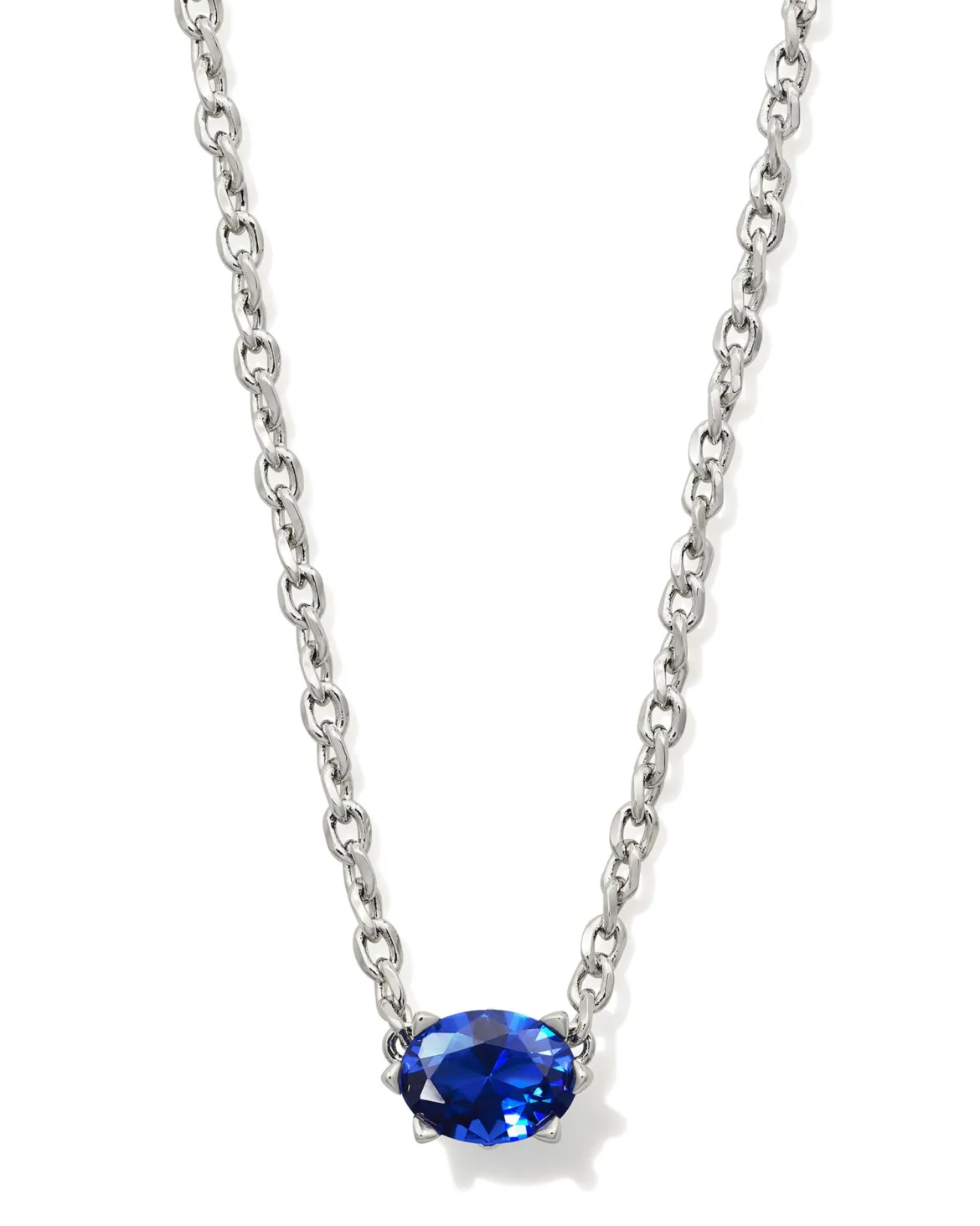 Cailin Silver Pendant Necklace in Blue Crystal