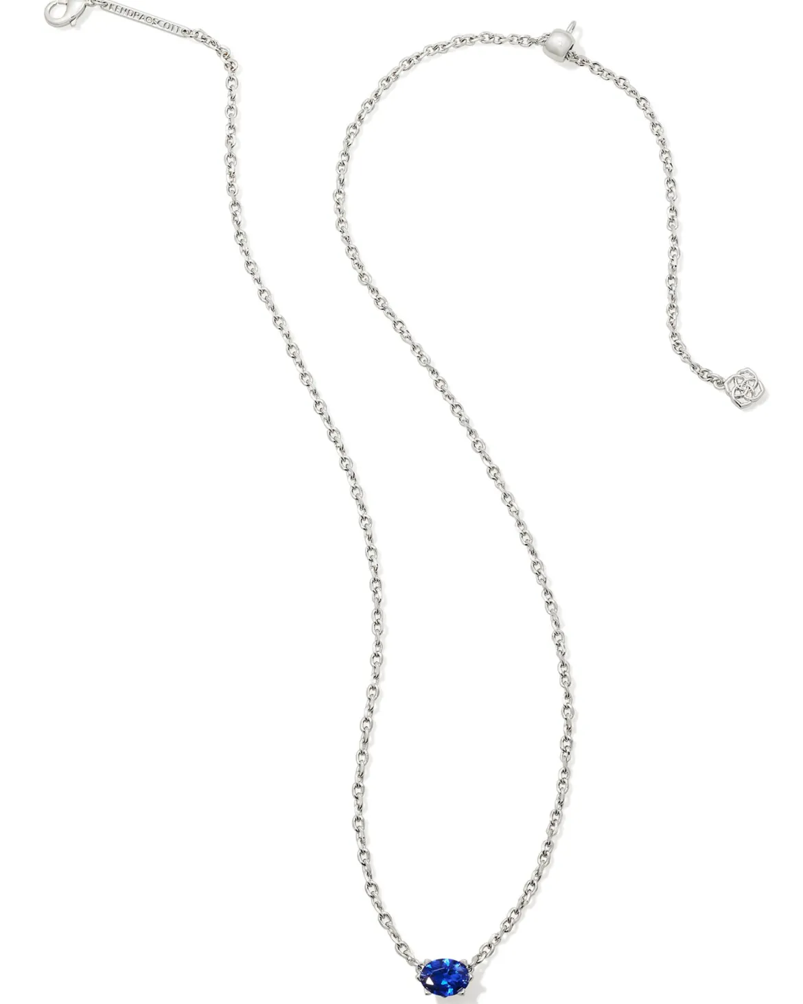 Cailin Silver Pendant Necklace in Blue Crystal