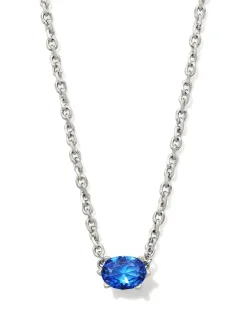 Cailin Silver Pendant Necklace in Blue Violet Crystal