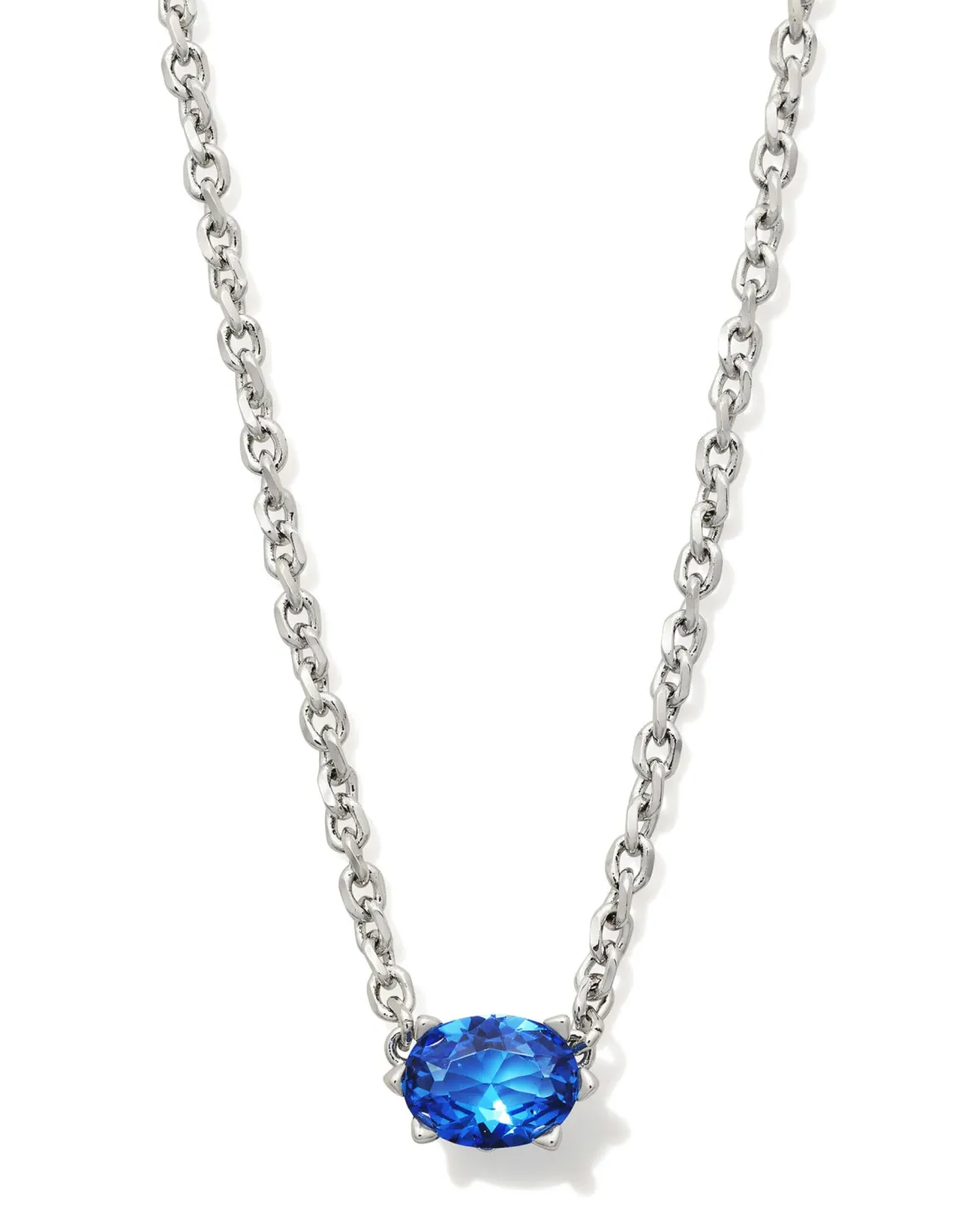 Cailin Silver Pendant Necklace in Blue Violet Crystal
