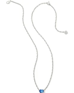 Cailin Silver Pendant Necklace in Blue Violet Crystal