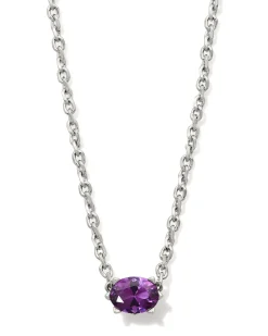 Cailin Silver Pendant Necklace in Purple Crystal