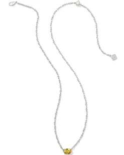Cailin Silver Pendant Necklace in Golden Yellow Crystal