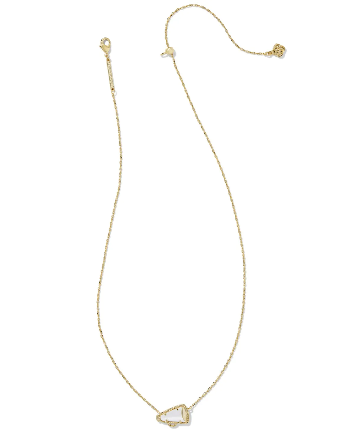 Cheer Gold Short Pendant Necklace in White Mother-of-Pearl