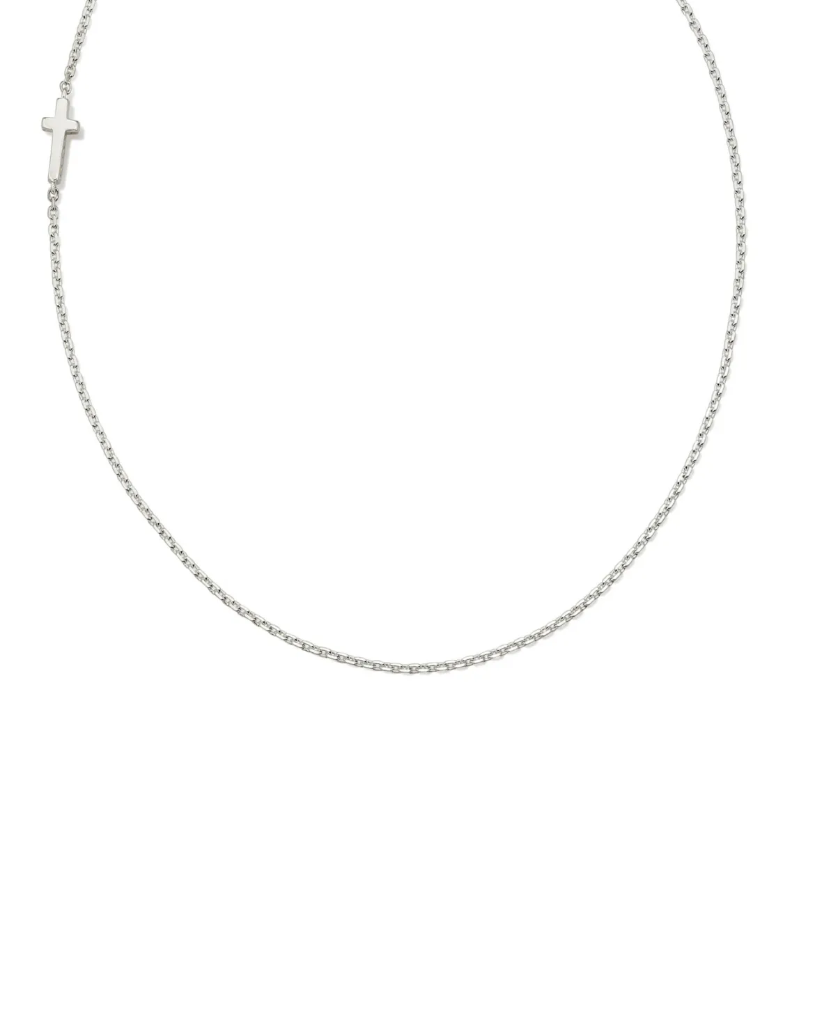 Cross Inline Necklace in Sterling Silver