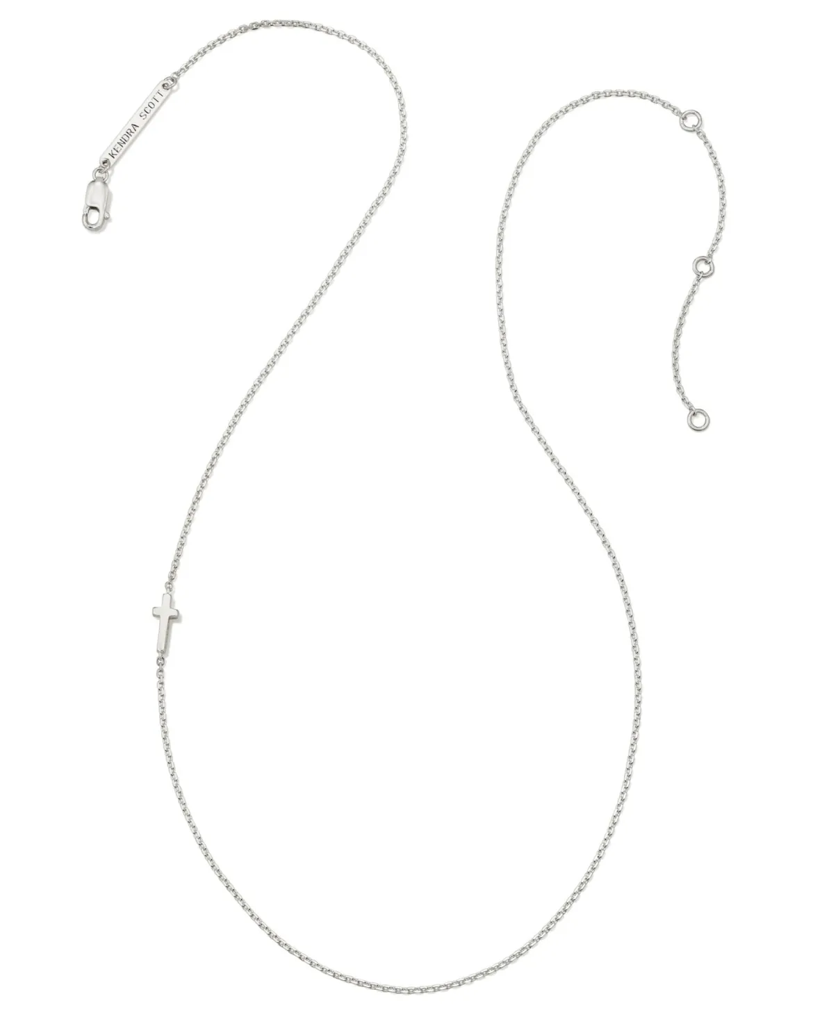 Cross Inline Necklace in Sterling Silver