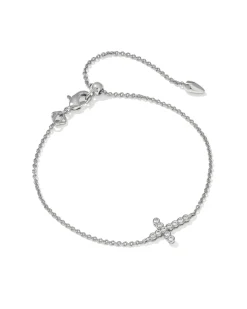 Cross Silver Crystal Delicate Chain Bracelet