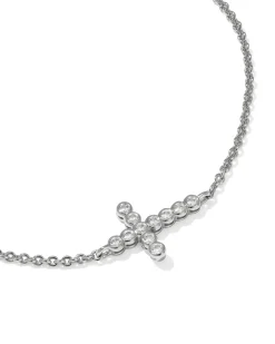 Cross Silver Crystal Delicate Chain Bracelet