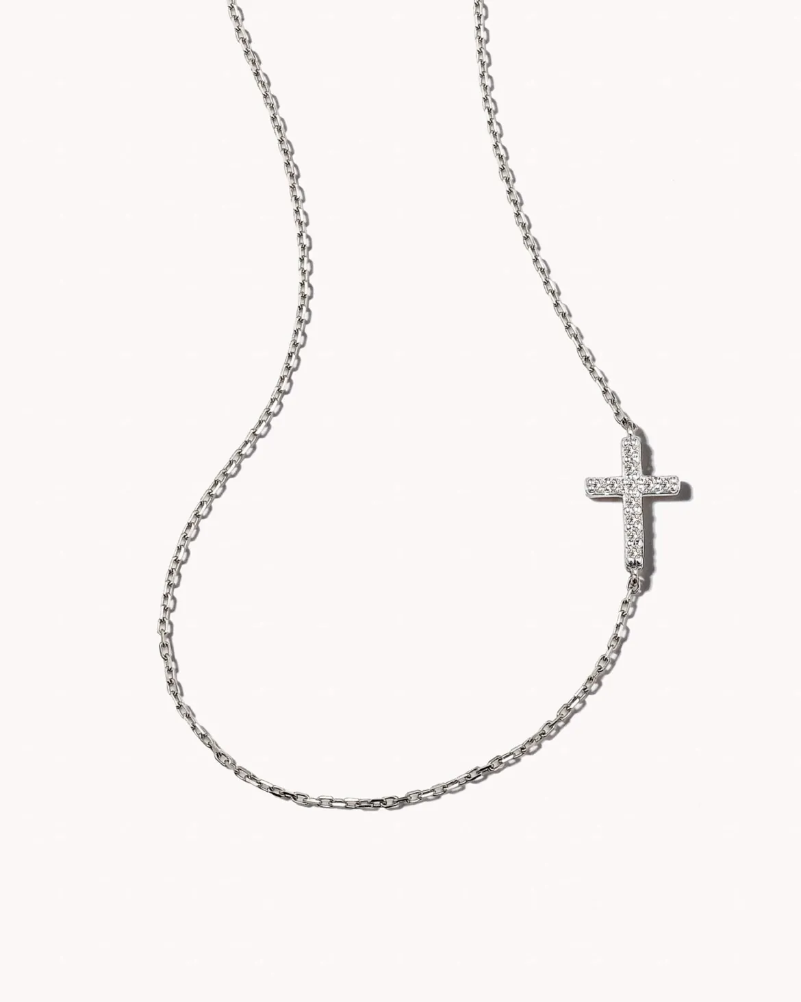 Cross Strand Necklace in 14k White Gold