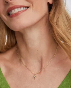 Crystal Letter Y Gold Short Pendant Necklace in White Crystal