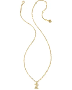 Crystal Letter Z Gold Short Pendant Necklace in White Crystal