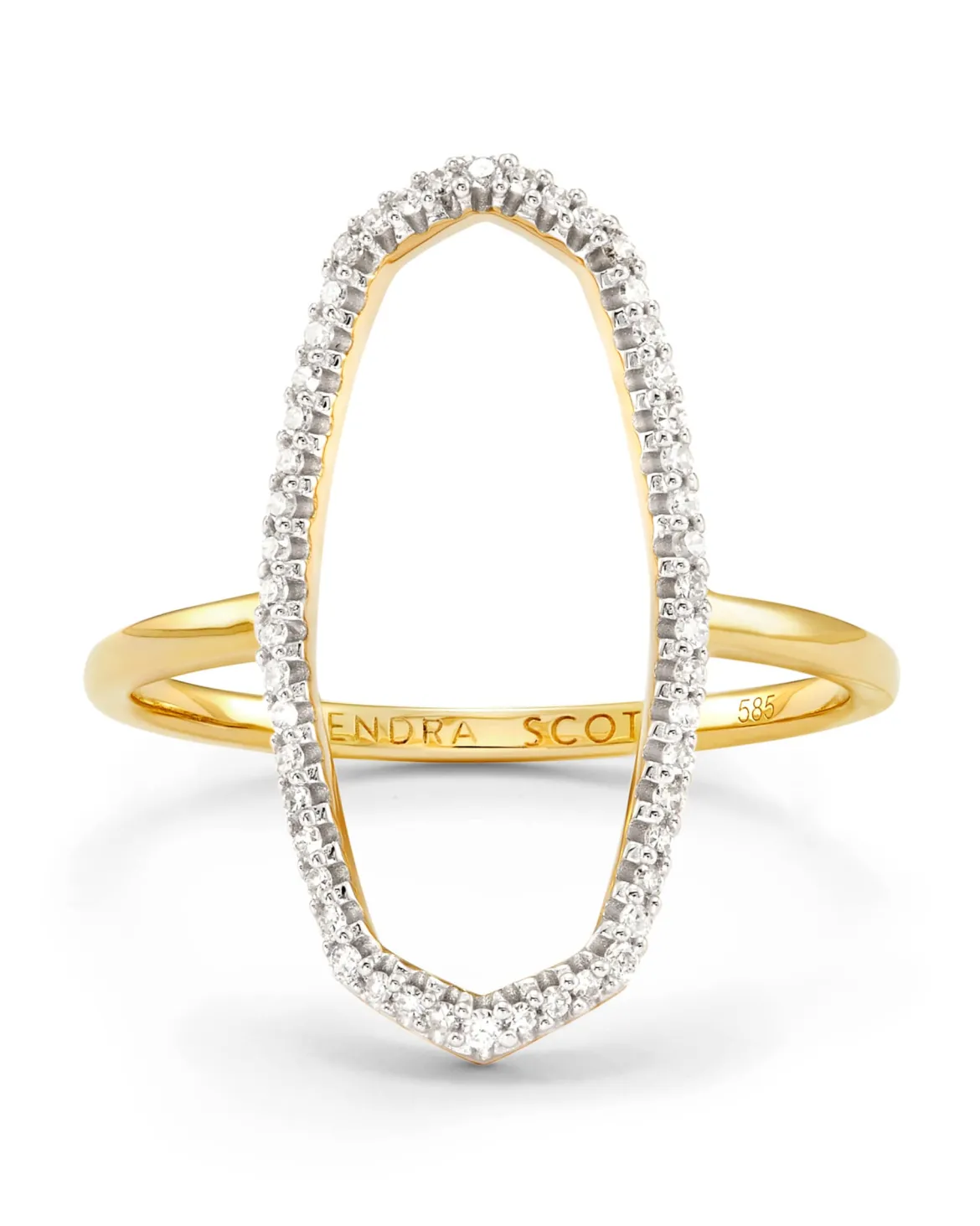 Dani 14k Yellow Gold Open Ring in White Diamond
