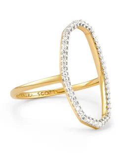 Dani 14k Yellow Gold Open Ring in White Diamond