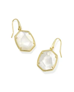 Daphne Gold Frame Drop Earrings