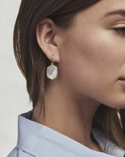 Daphne Gold Frame Drop Earrings