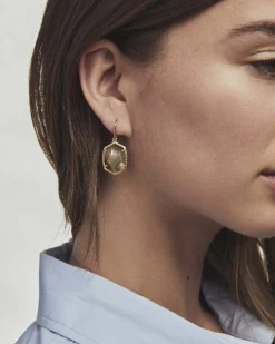 Daphne Gold Frame Drop Earrings