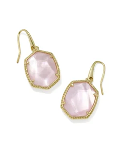 Daphne Gold Frame Drop Earrings