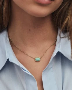 Daphne Gold Frame Short Pendant Necklace