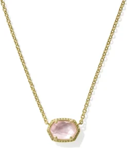 Daphne Gold Frame Short Pendant Necklace