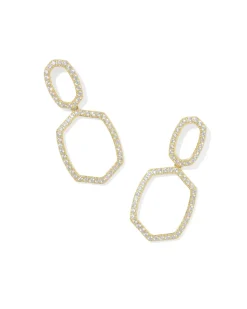 Daphne Pave Gold Open Frame Earrings