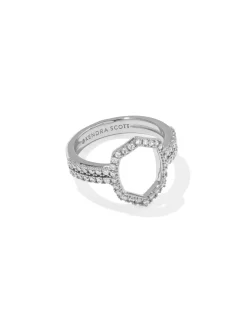 Daphne Pave Silver Cocktail Ring