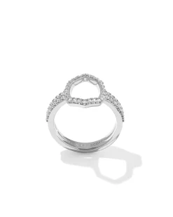 Daphne Pave Silver Cocktail Ring