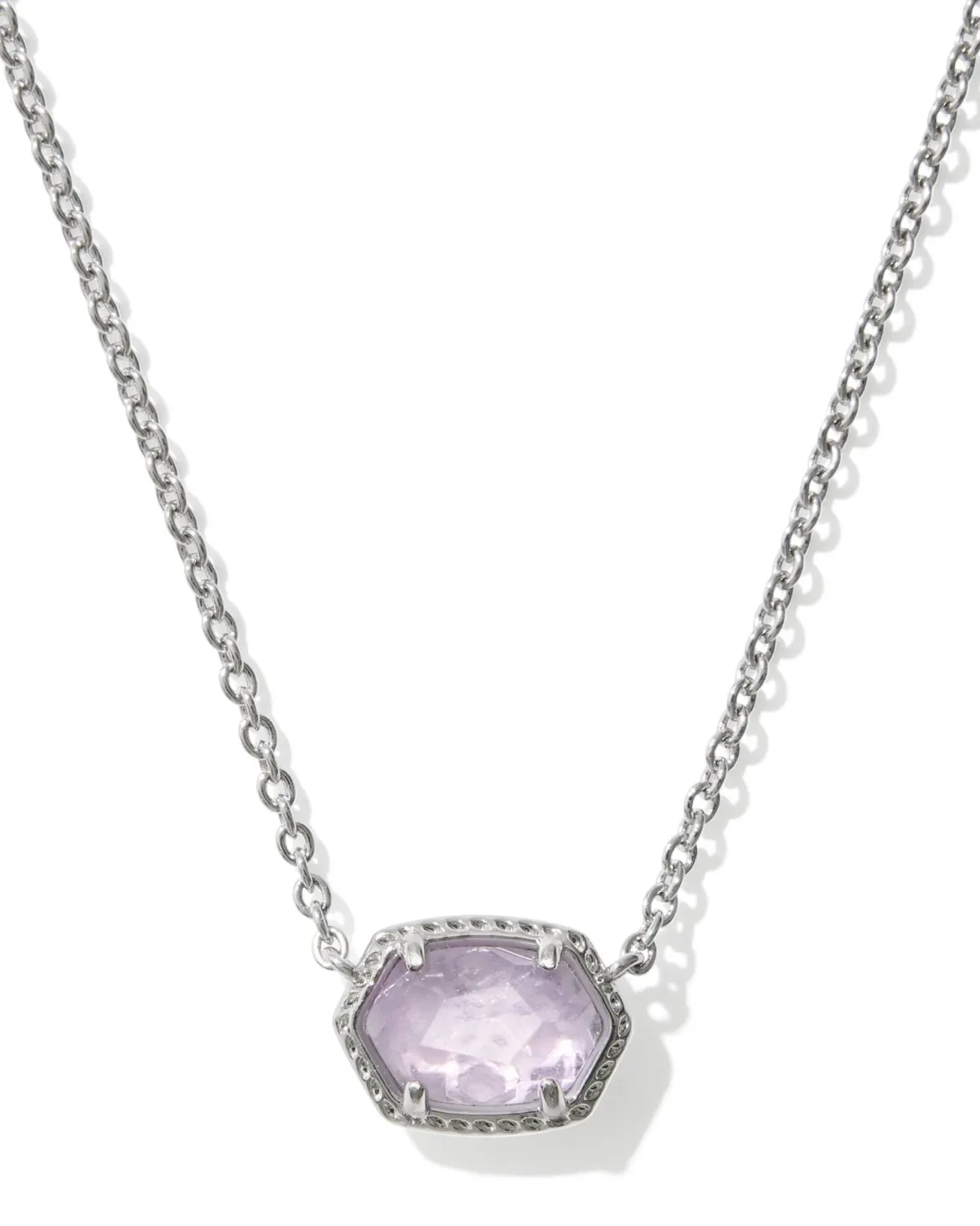 Daphne Silver Frame Short Pendant Necklace