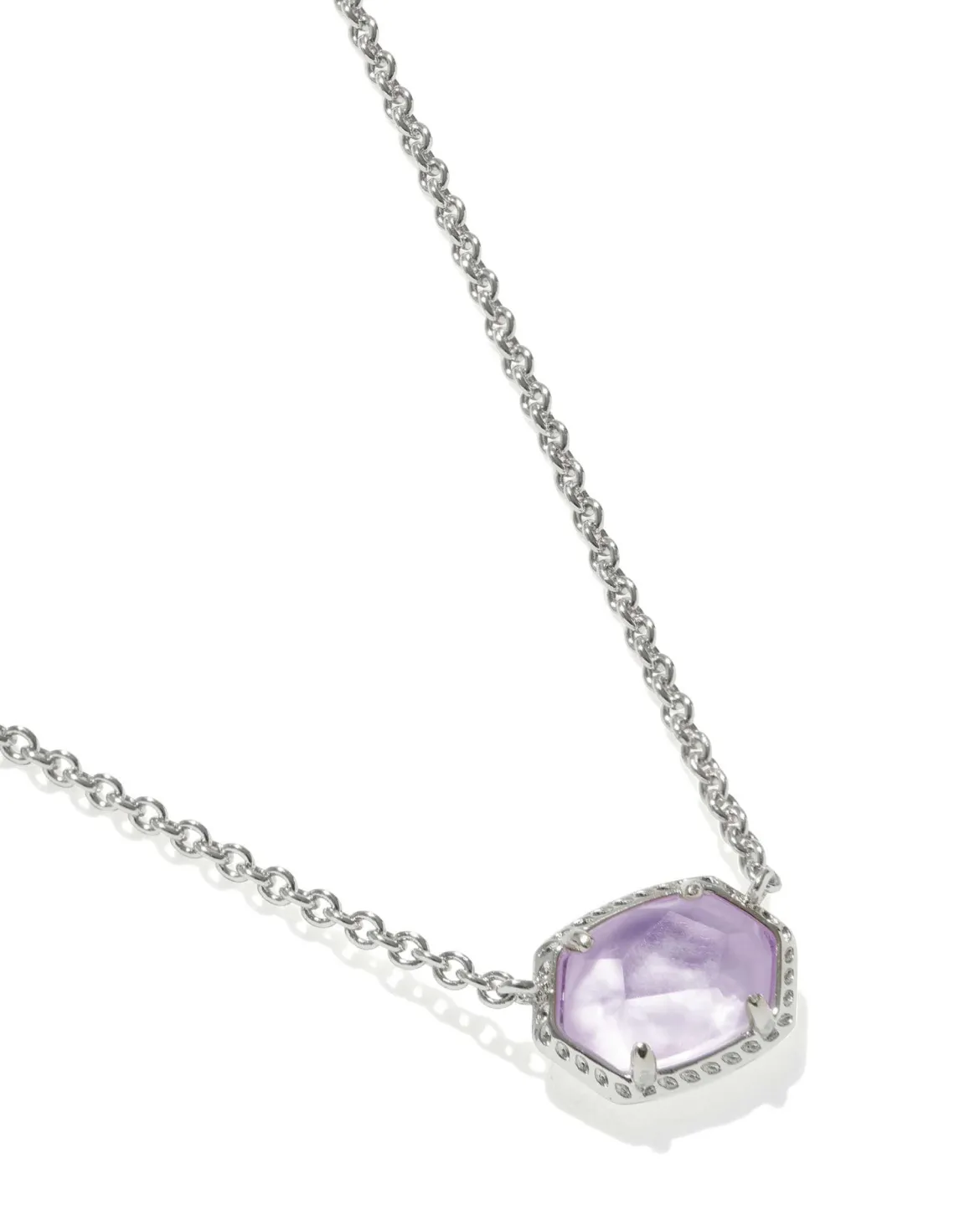 Daphne Silver Frame Short Pendant Necklace
