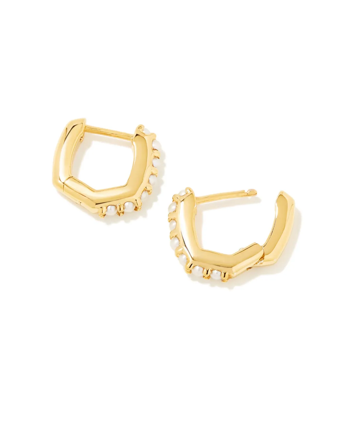 Davie 18k Gold Vermeil Huggie Earrings in Freshwater Cultured Pearl
