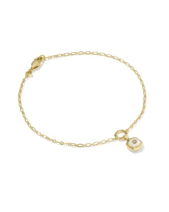 Davie 18k Gold Vermeil Stone Link and Chain Bracelet