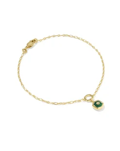Davie 18k Gold Vermeil Stone Link and Chain Bracelet