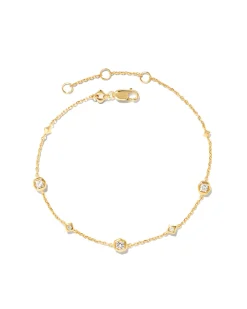 Davie 18k Gold Vermeil Trio Delicate Bracelet in White Sapphire