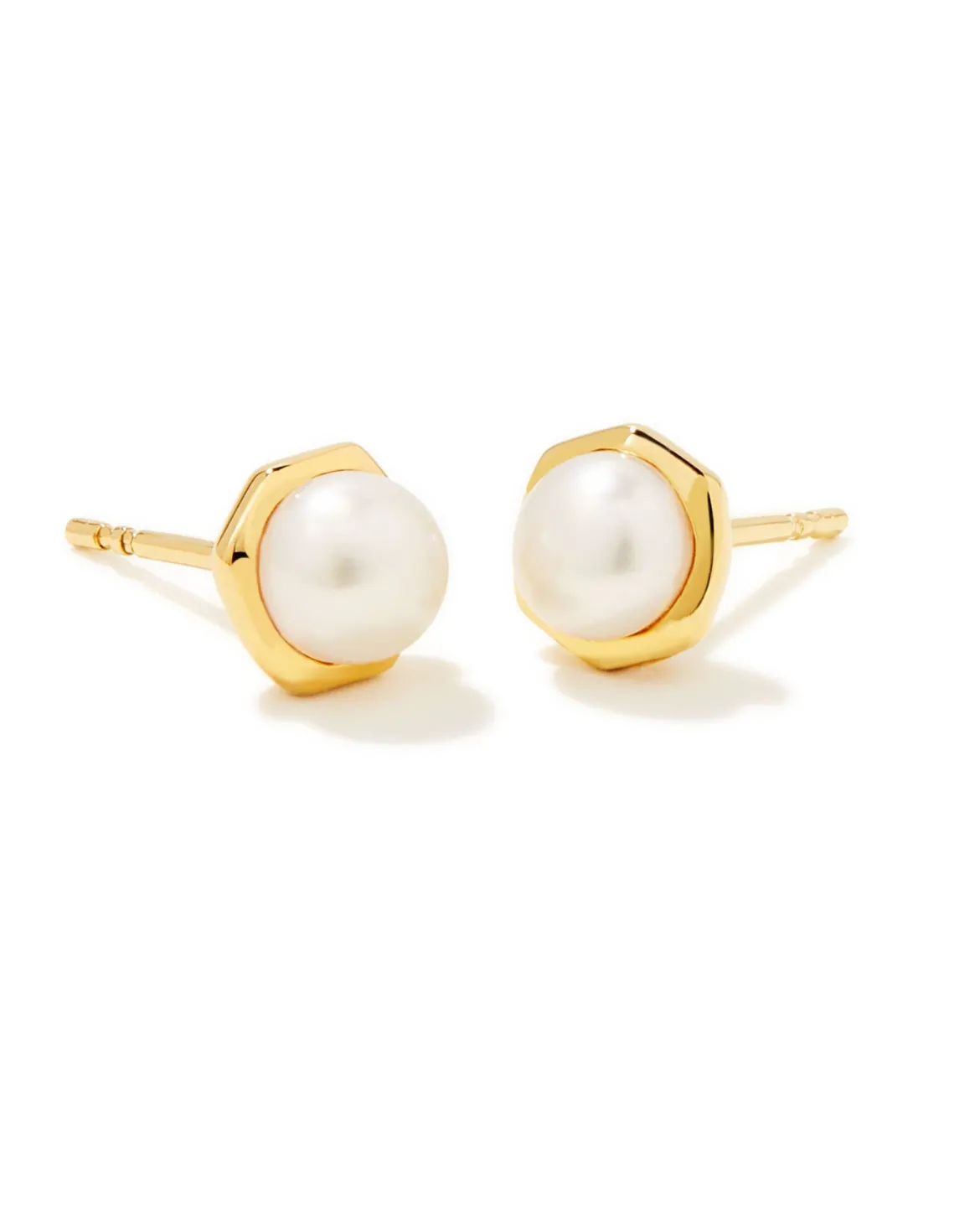 Davie Pearl 18k Gold Vermeil Stud Earrings in Freshwater Cultured Pearl