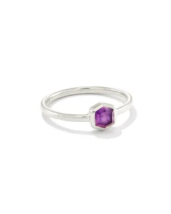 Davie Sterling Silver Amethyst Band Ring