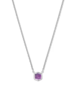 Davie Sterling Silver February Pendant Necklace
