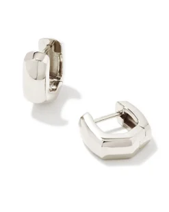 Davie Wide Huggie Earrings in Sterling Silver