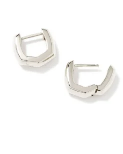 Davie Wide Huggie Earrings in Sterling Silver