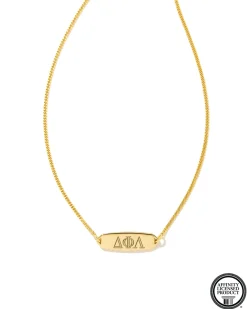 Delta Phi Lambda Pendant Necklace in 18k Gold Vermeil