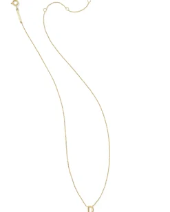 Diamond Accent Letter D 14k Yellow Gold Pendant Necklace in White Diamond