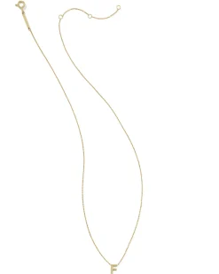 Diamond Accent Letter F 14k Yellow Gold Pendant Necklace in White Diamond