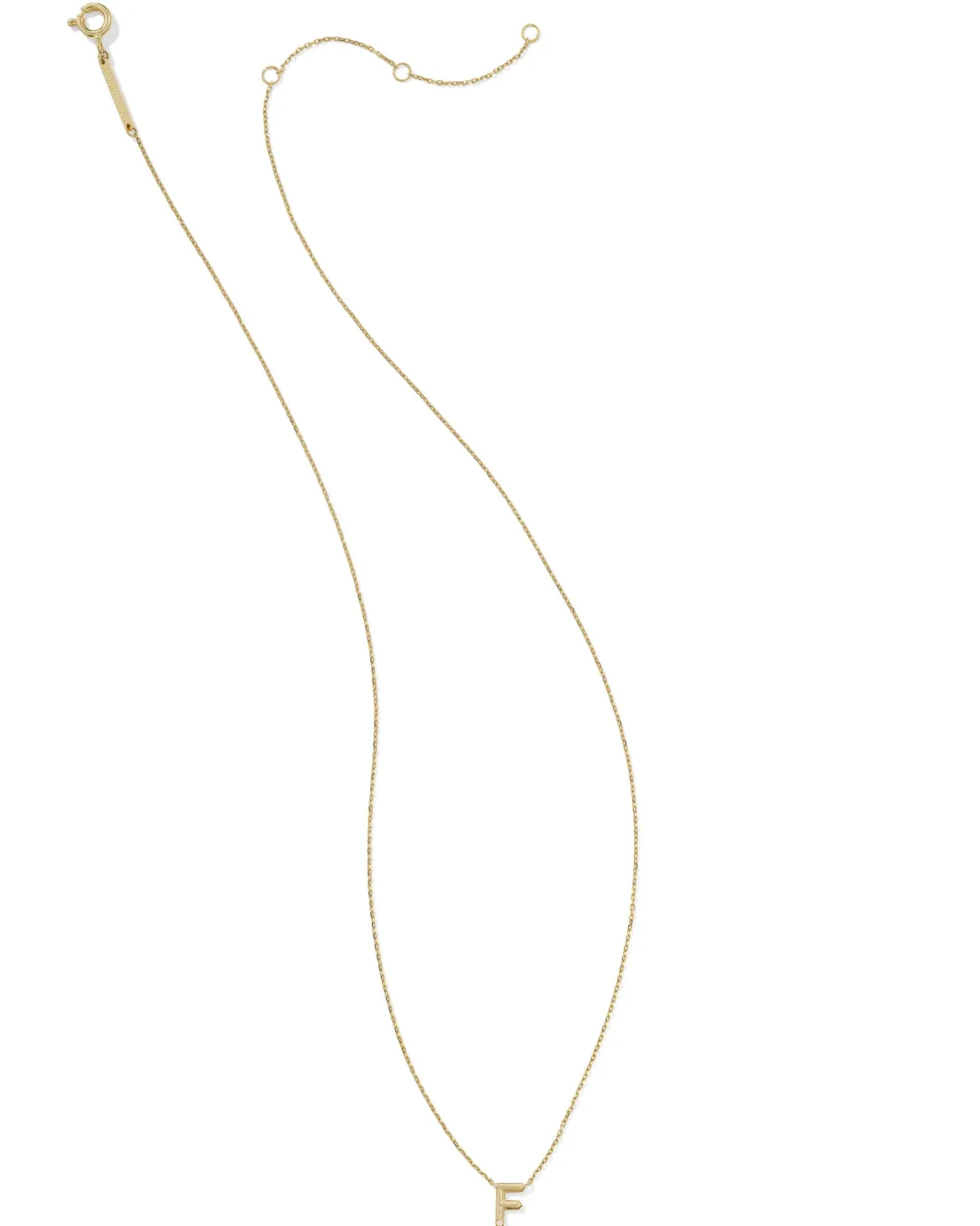 Diamond Accent Letter F 14k Yellow Gold Pendant Necklace in White Diamond