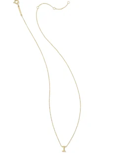 Diamond Accent Letter I 14k Yellow Gold Pendant Necklace in White Diamond