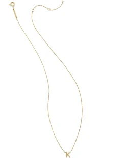 Diamond Accent Letter K 14k Yellow Gold Pendant Necklace in White Diamond