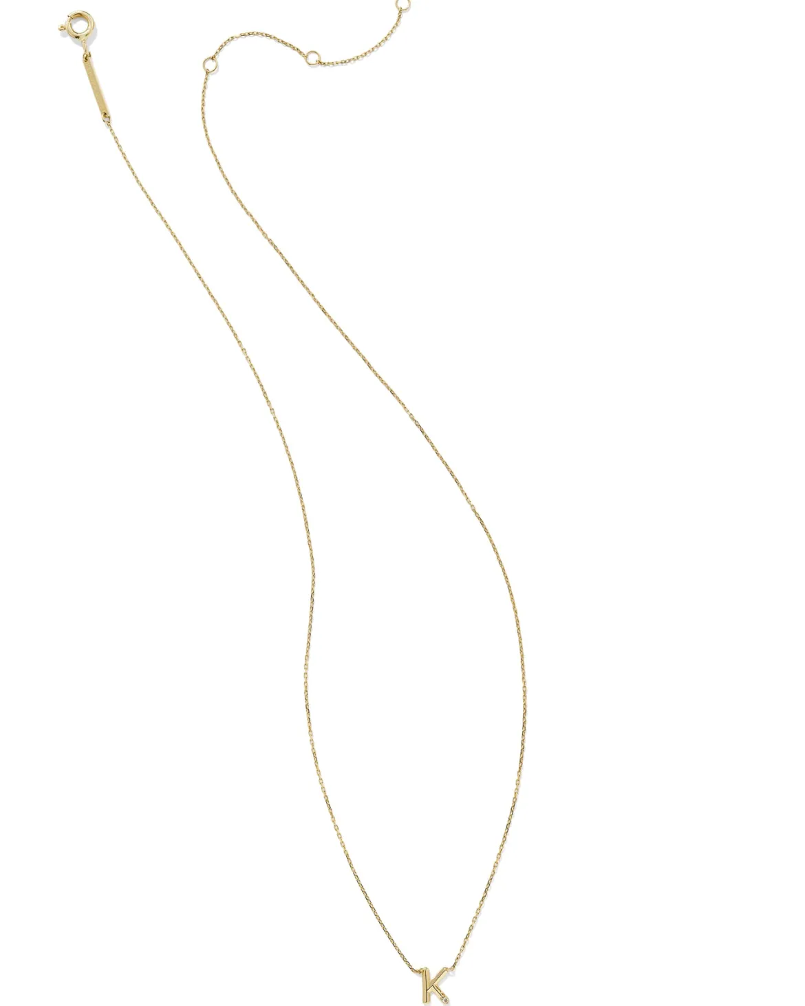 Diamond Accent Letter K 14k Yellow Gold Pendant Necklace in White Diamond