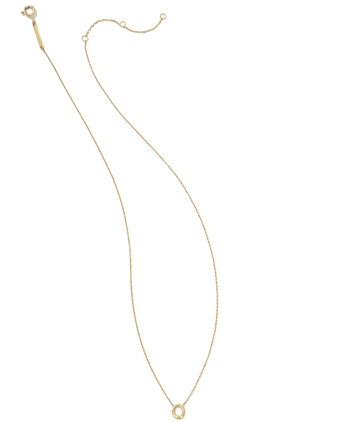 Diamond Accent Letter O 14k Yellow Gold Pendant Necklace in White Diamond