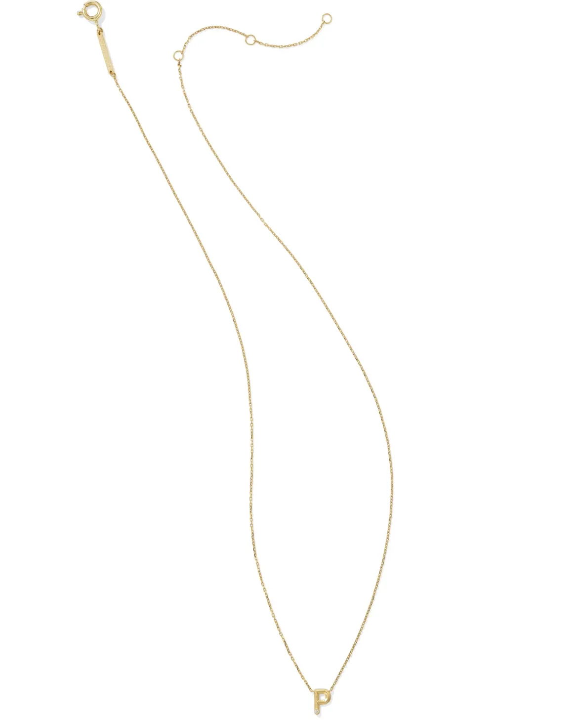 Diamond Accent Letter P 14k Yellow Gold Pendant Necklace in White Diamond