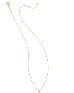 Diamond Accent Letter S 14k Yellow Gold Pendant Necklace in White Diamond